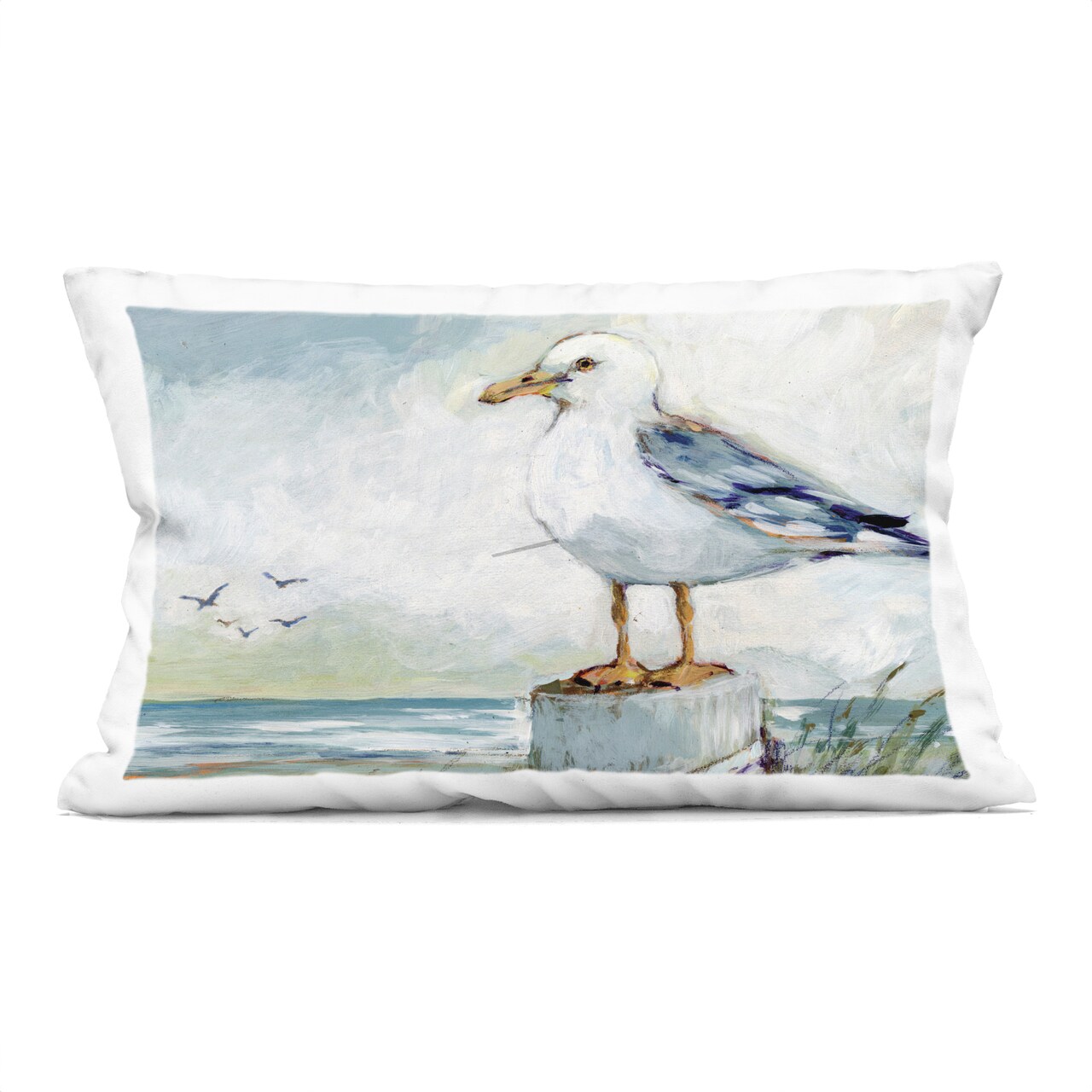 Stupell Industries Seagull Marine Beach Scene Decorative Printed Throw Pillow, design by Susan Winget, 14 x 7 x 20